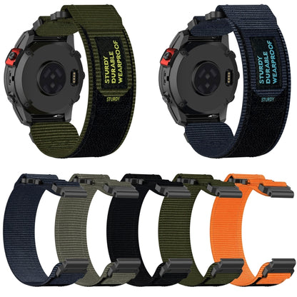 For Garmin Tactix 7 Pro 26mm Nylon Hook And Loop Fastener Watch Band(Army Green) by bashfashion