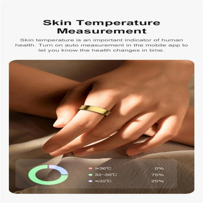 R09 SIZE 8 Smart Ring, Support Heart Rate / Blood Oxygen / Sleep Monitoring / Multiple Sports Modes(Gold) by bashfashion