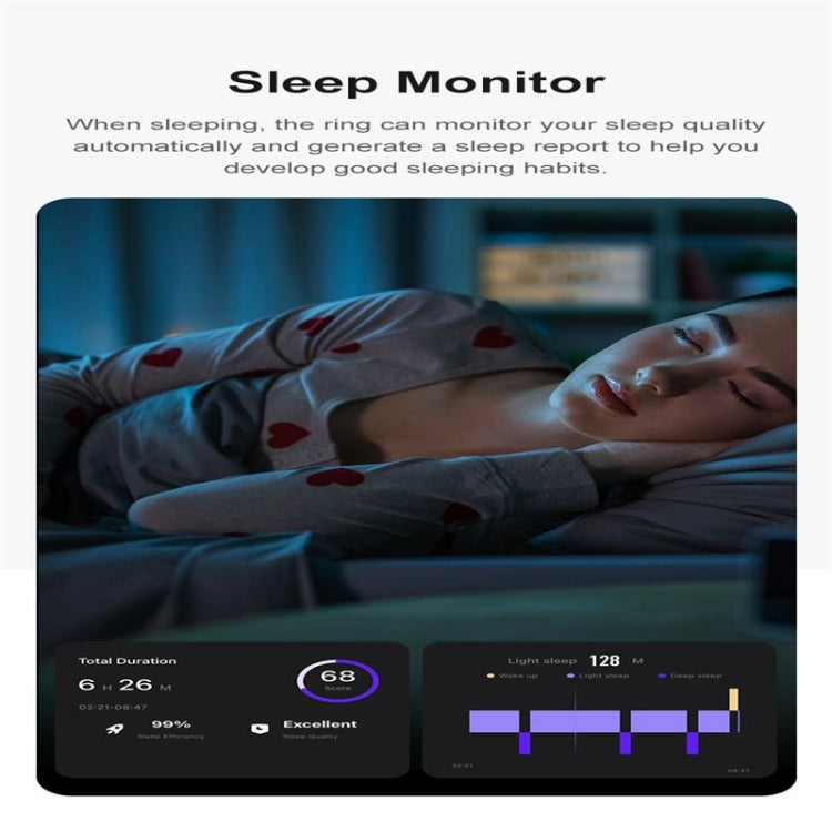 R09 SIZE 10 Smart Ring, Support Heart Rate / Blood Oxygen / Sleep Monitoring / Multiple Sports Modes(Silver) by bashfashion