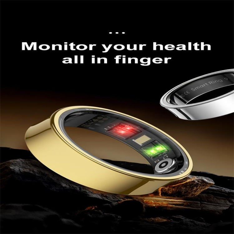 R09 SIZE 12 Smart Ring, Support Heart Rate / Blood Oxygen / Sleep Monitoring / Multiple Sports Modes(Gold) by bashfashion