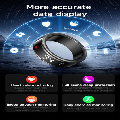 SY01 SIZE 10 Smart Ring, Support Heart Rate / Blood Oxygen / Sleep Monitoring / Multiple Sport Modes(Black) by bashfashion
