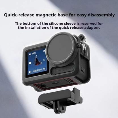 For DJI Action 5 Pro / 4 / 3 Soft Silicone Shockproof Protective Case Cover with Lens Cap(Gray White) by bashfashion