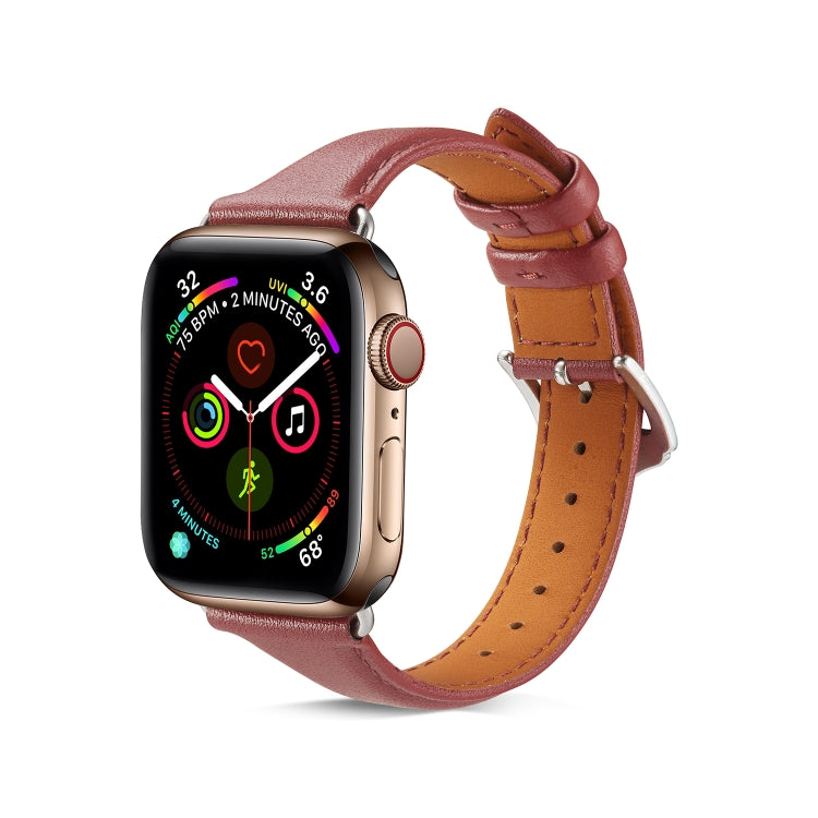 For Apple Watch 3 / 2 / 1 Generations 38mm Universal Thin Leather Strap(Crazy Horse Brown) by bashfashion