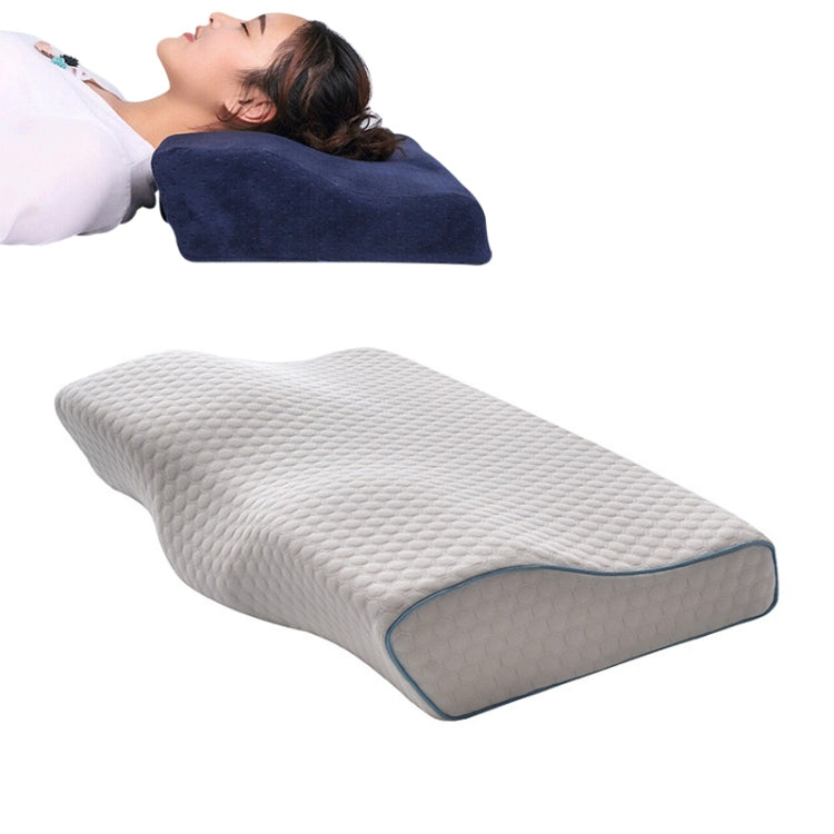 Butterfly Shape Memory Foam Snorked Pillow Slow Rebound Health Care Cervical Pillow, Dimensions: 62x34x12x6cm(Water Cube White) by bashfashion