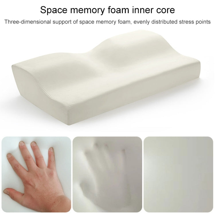 Butterfly Shape Memory Foam Snorked Pillow Slow Rebound Health Care Cervical Pillow, Dimensions: 62x34x12x6cm(Water Cube White) by bashfashion