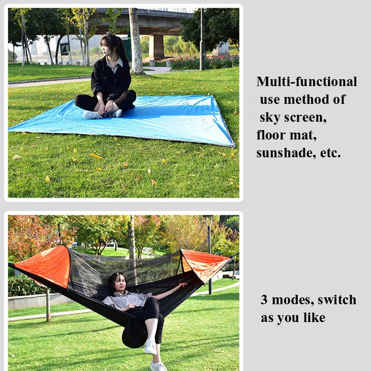 Strut Mosquito Net Hammock Diamond Sunshade Set Outdoor Camping Automatic Quick-Open Anti-Mosquito Hammock Canopy Set(Black) by bashfashion