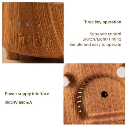 V50 Desktop Colorful Night Light Humidifier Wood Grain Water Drop Aroma Diffuser, Spec: UK Plug(Green) by bashfashion