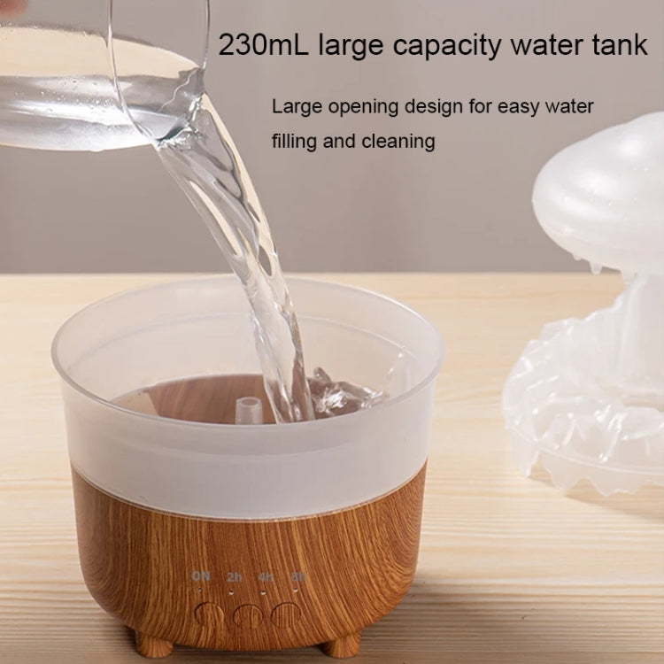 V50 Desktop Colorful Night Light Humidifier Wood Grain Water Drop Aroma Diffuser, Spec: UK Plug(White) by bashfashion