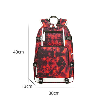 6101-5 Printed Backpack Large Capacity Computer Backpack Waterproof Student School Bag(Print Color) by bashfashion