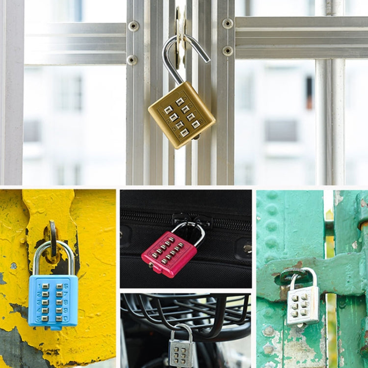 2 PCS 10-Bit Button Password Lock Cabinet Door Tool Box Button Padlock(Electroplating White) by bashfashion