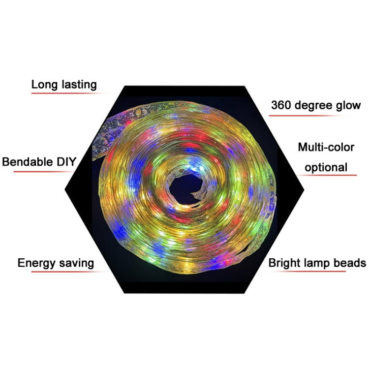 Christmas LED Lights Bronzing Double Ribbon String Lights, Specification: 10m(Silver Color Light) by bashfashion