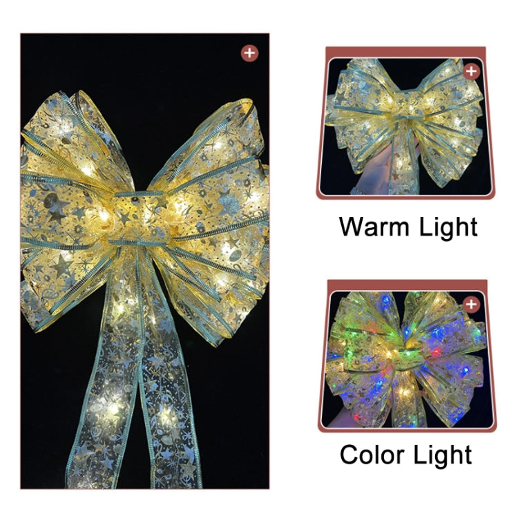 Christmas LED Lights Bronzing Double Ribbon String Lights, Specification: 10m(Silver Color Light) by bashfashion