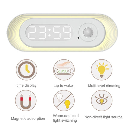 D05 Smart Induction Magnetic Night Light with Time Display,Spec: Knob Dimming by bashfashion