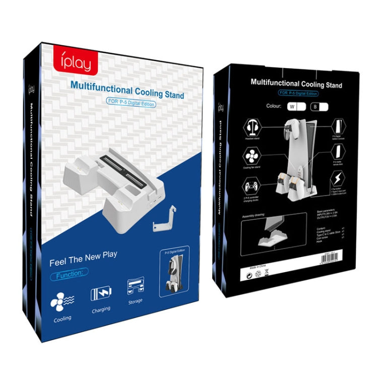 Iplay HBP-351 For Sony PS5 Digital Version Host Cooling Base Bracket Multifunctional Handle Charging Stand(Black) by iplay