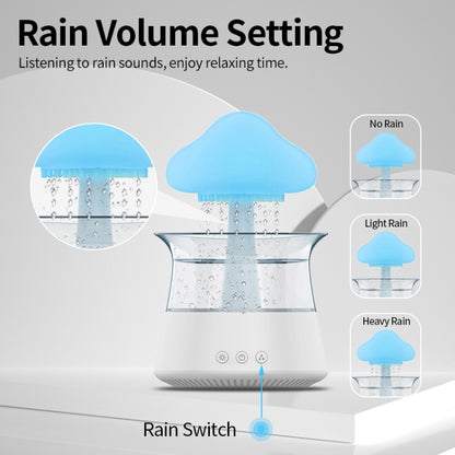 CH06 300ml Rain Humidifier Mushroom Cloud Colorful Night Lamp Aromatherapy Machine, Style: Without Remote Controller(White) by bashfashion