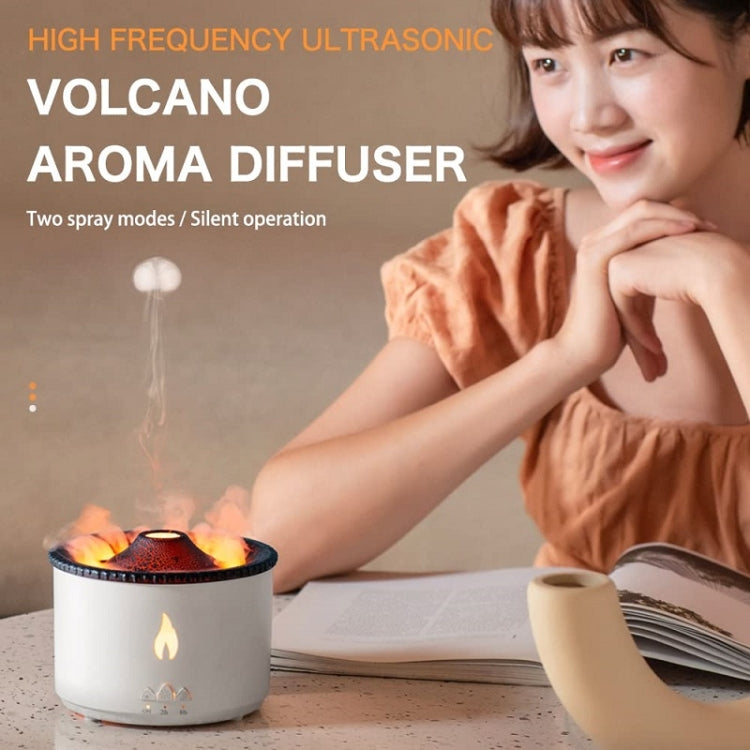 Volcanic Essential Oil Aroma Diffuser Ultrasonic Air Humidifier, Model: Two-color Remote Control(US Plug) by bashfashion