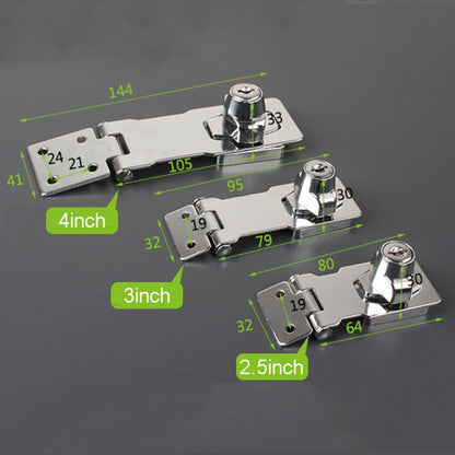 3 inch Interlocking No Hole Hook With Locking Hasp Chest Of Drawers Door Lock With Iron Key by bashfashion