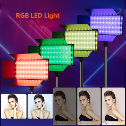 480+76 LEDs RGB Adjustable Live Shooting Fill Light Phone SLR Photography Lamp, EU Plug, Spec: 12 inch by bashfashion