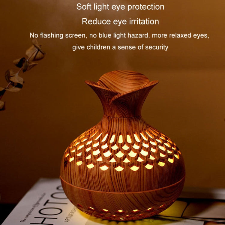LED Light Aromatherapy Diffuser Home Small Vase Quiet Humidifier Aromatherapy Diffuser 2 In 1(Dark Wood) by bashfashion