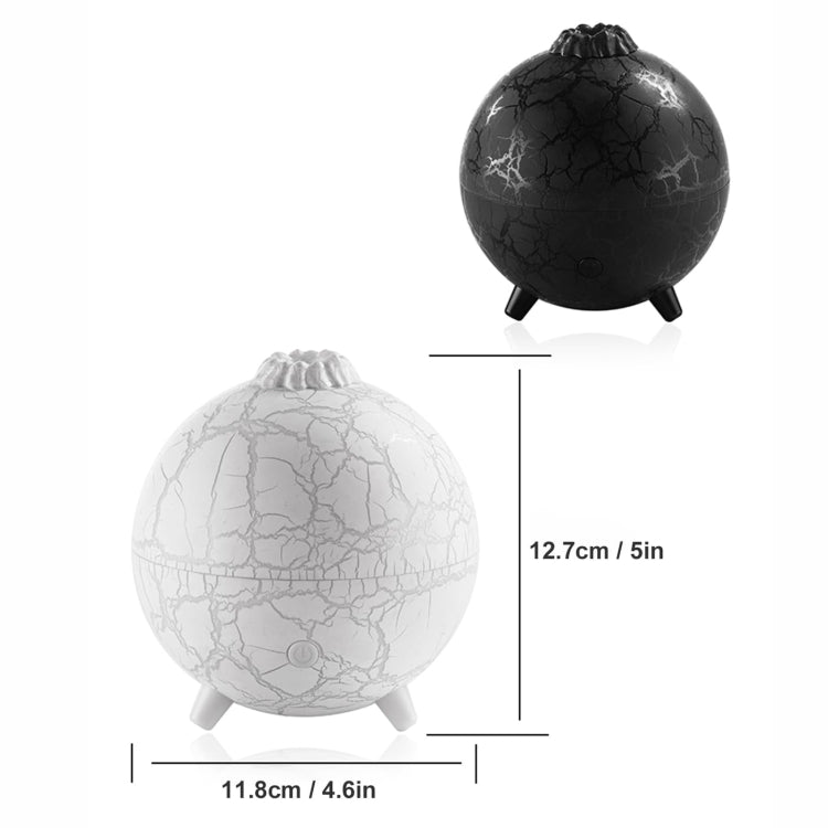 D612 USB Plug-in Colorful Gradient Atmosphere Light Flame Crack Aromatherapy Humidifier(Black) by bashfashion