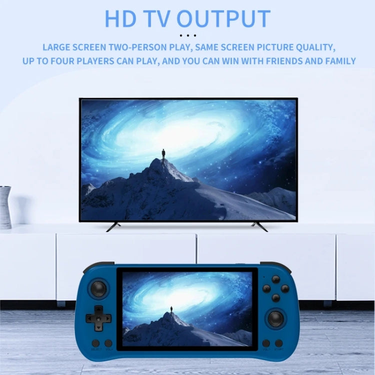 POWKIDDY X55 Game Console 5.5 Inch 1280 X 720 IPS Screen RK3566 Linux System Open-Source Retro Video Player 16GB+256GB(Blue) by POWKIDDY