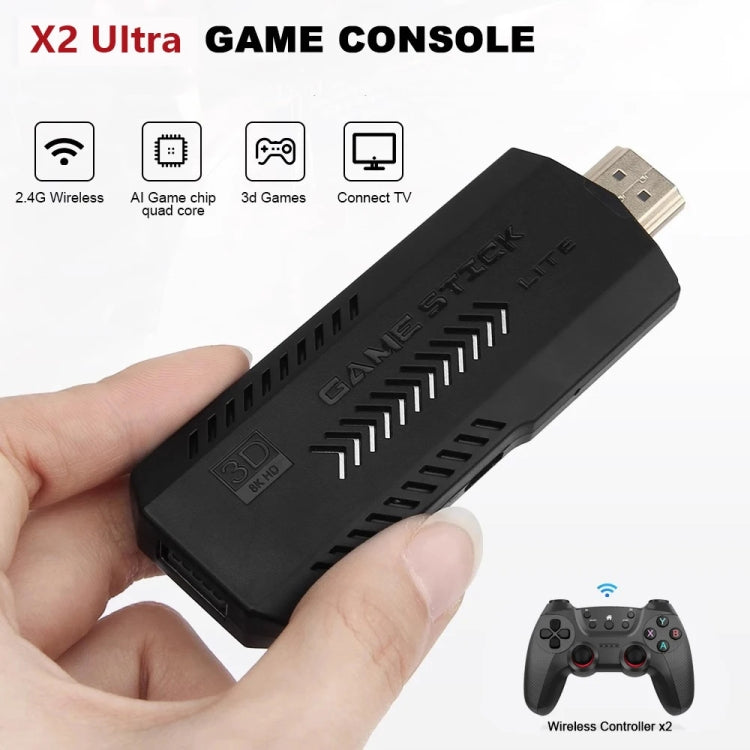 X2 Ultra Video Game Stick Console With 2.4G Double Wireless Controller 256GB by bashfashion