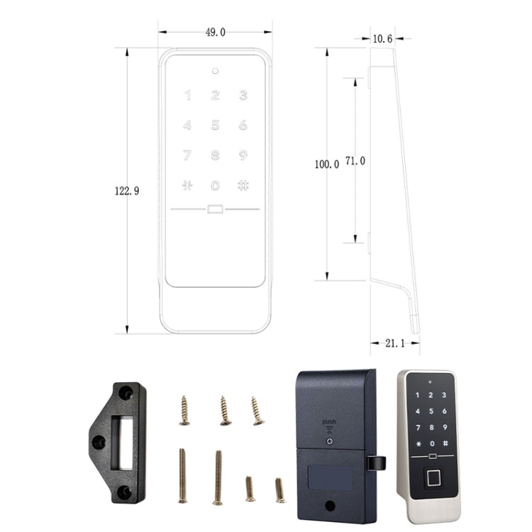 F8 Electronic Cabinet Lock Keyless Password Intelligent Card Unlock, Spec: Basic Version by bashfashion