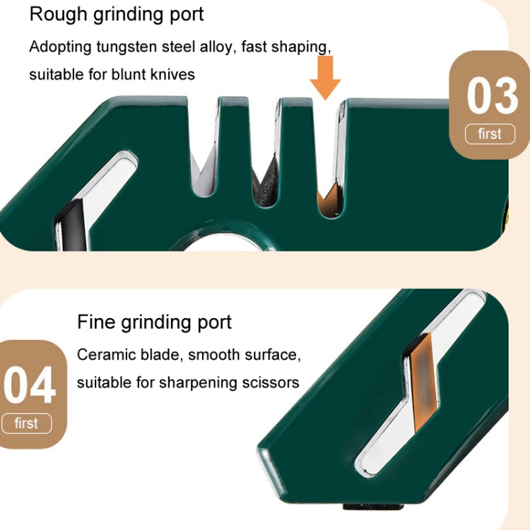 4 In 1 Knife Sharpener 4-Stage Kitchen Quick Sharpening Stone Manual Sharpening Tool(Orange) by bashfashion