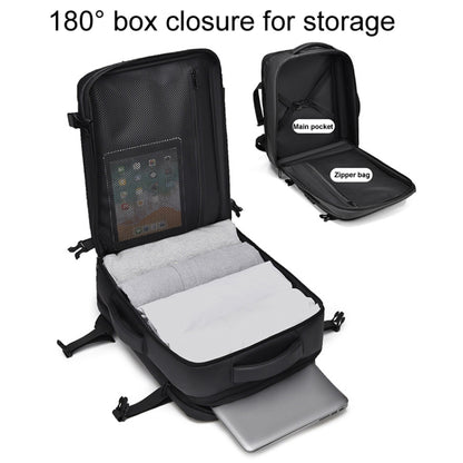 WEIXIER B726 Simple Expandable Double-Shoulder Backpack Large Capacity Business Casual Bag(Black) by WEIXIER