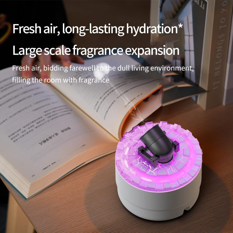 Turret Shape Aromatherapy Humidifier With 3-speed Timer 7-color Atmosphere Light USB Plug Black by bashfashion