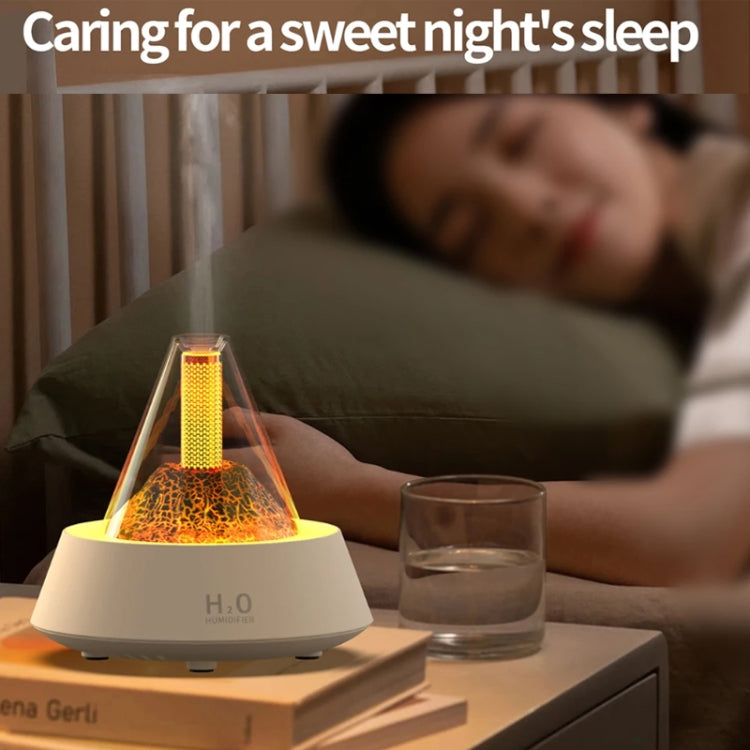 80ml Volcanic Lava Aromatherapy Humidifier With Colorful Lights USB Plug Power(Black) by bashfashion