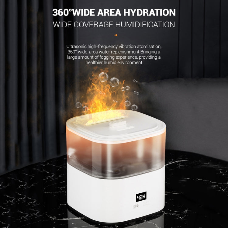 JSQ-58 1.1L large Capacity Digital Display Flame Atomization Humidifier, Color: Rose Gold(US Plug) by bashfashion