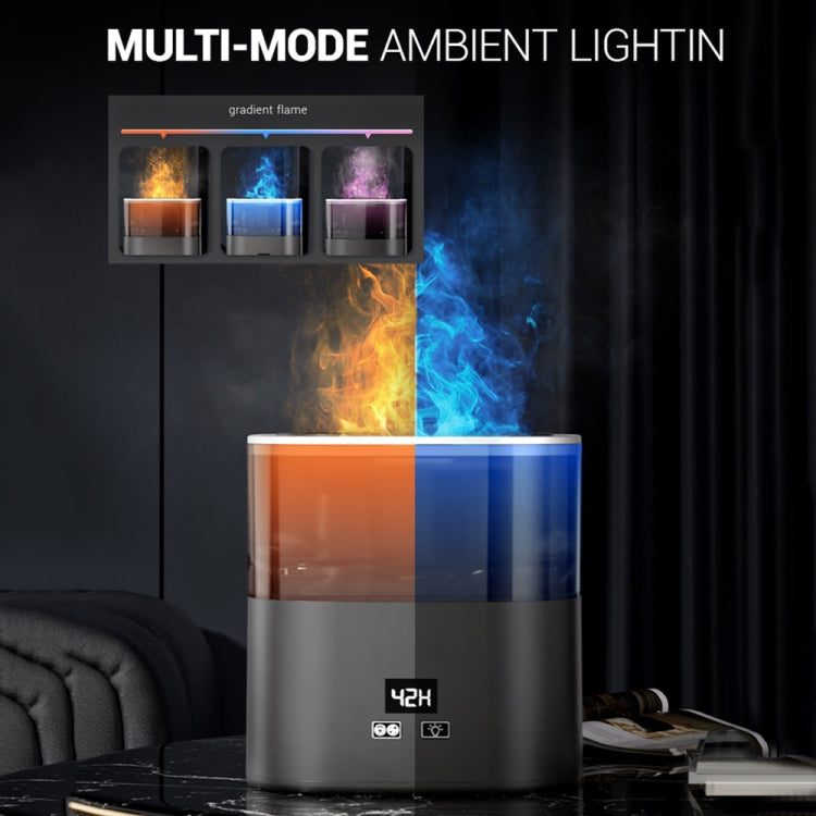 JSQ-58 1.1L large Capacity Digital Display Flame Atomization Humidifier, Color: Matt Black(EU Plug) by bashfashion