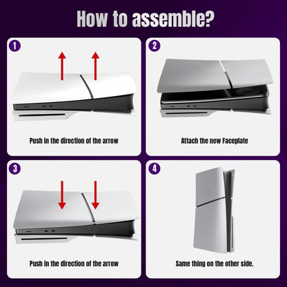 For PS5 Slim Replacement Faceplate Shell Detachable Protective Case, Model: Disc Edition Gray by bashfashion