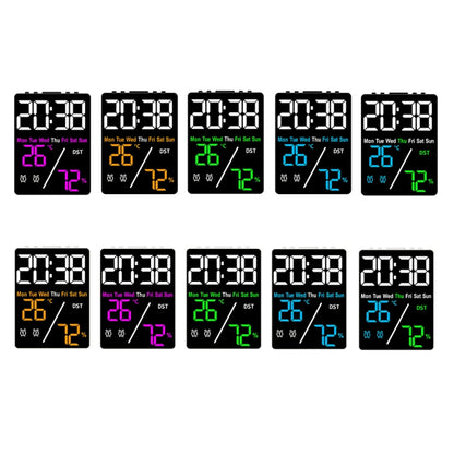 Multifunctional Temperature / Humidity Display Electronic Alarm Clock, Color: Three-color White by bashfashion