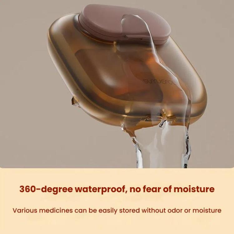 Portable Pill Box Dispenser Sealed Large Capacity Seven Days a Week Medication Organizer, Color: 4 Grids White by bashfashion