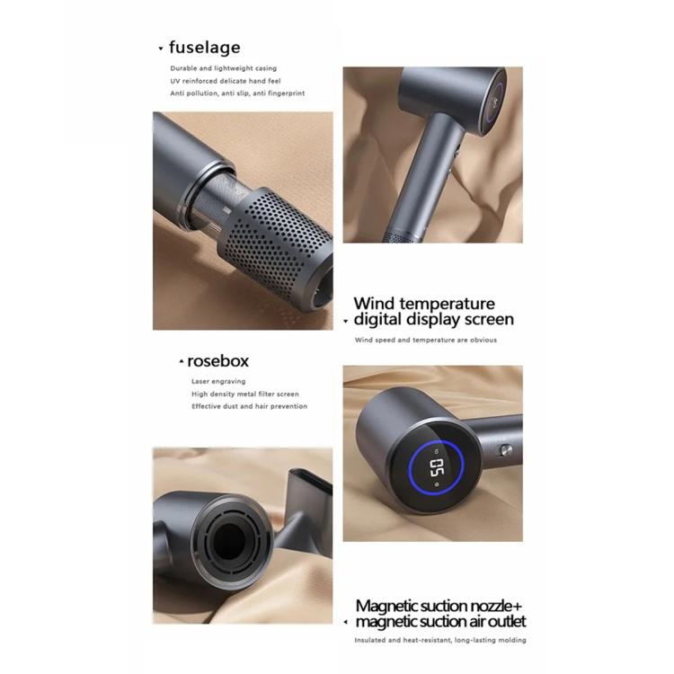D3 110000 High Speed Smart Constant Temperature Negative Ion Hair Dryer, Color: US Plug Gray by bashfashion