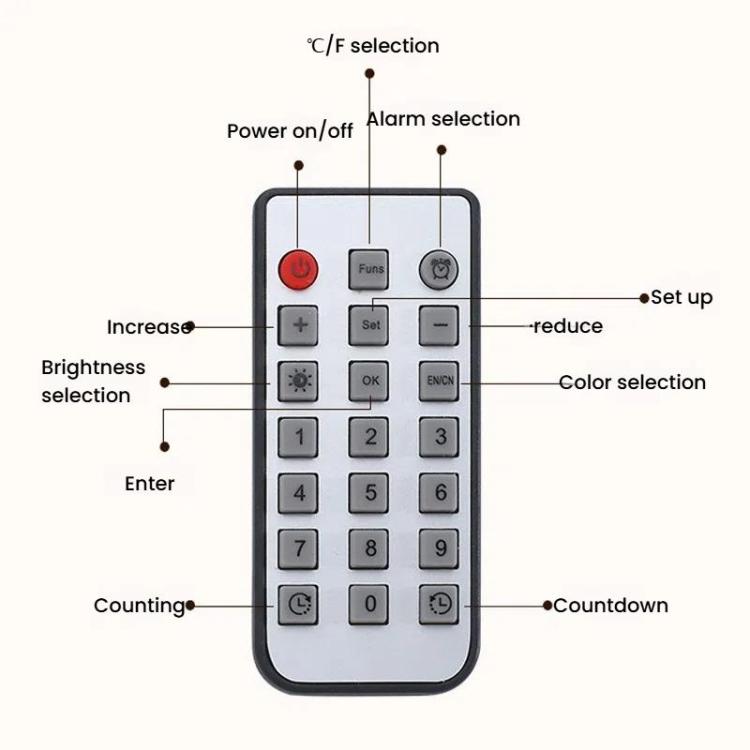 11.6-Inch White Light Wall Clock With Remote Control Multi-Functional Alarm Clock Bamboo+Bamboo by bashfashion