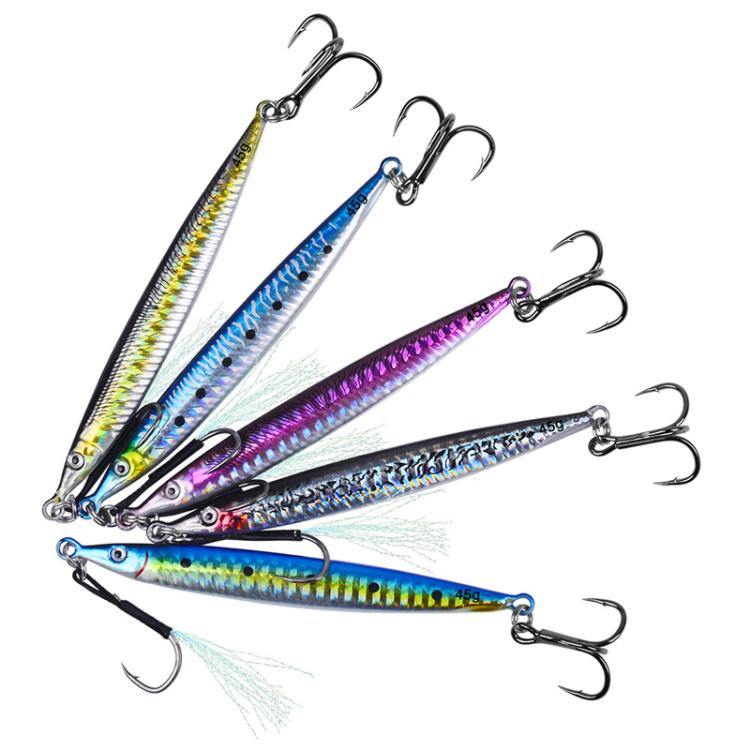 45G PROBEROS LF151 Long-Distance Casting Sinking Lure 3D Fast-Draw Sea Fishing Mackerel Hook(C) by PROBEROS