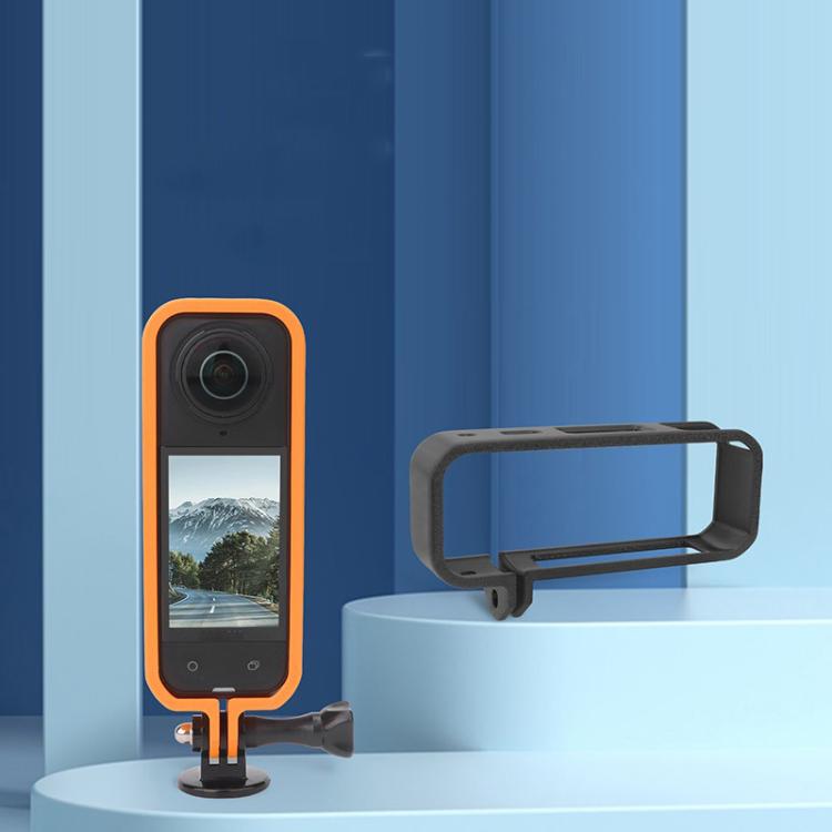 For Insta360 X5 360 Camera CQT Expandable Protective Cage Shockproof Case Horizontal Orange by CQT